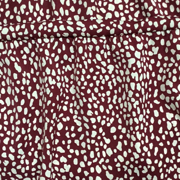 Dark Red Tiered Dress with Puff Sleeve - Picture 8 of 8